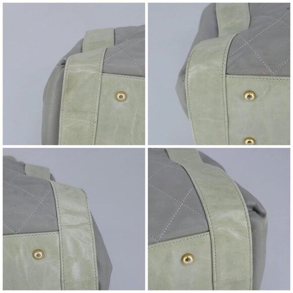 CHANEL Chain Shoulder Bag Leather 2way Gray Gold CC Auth 96778 - Picture 16 of 16